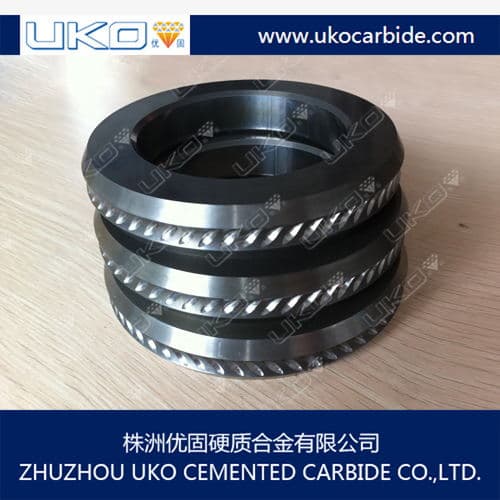 Carbide ribbed wire cold roller